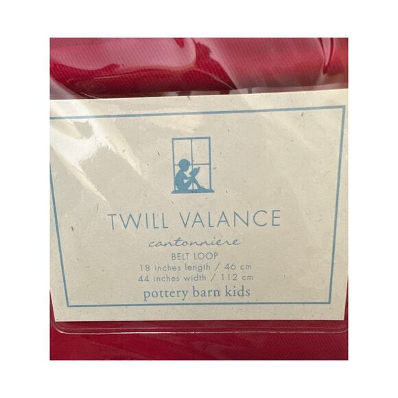 Pottery Barn Kids Twill Valance Red 18"x44" New - Picture 2 of 3